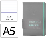 Capa do artigo Caderno com elastico antartik capa dura a5 folhas linhas cinza e turquesa 100 folhas 80 gr fsc