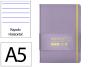 Caderno com elastico antartik capa dura a5 folhas linhas roxo e amarelo 100 folhas 80 gr fsc - Preview