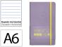 Caderno com elastico antartik capa mole a6 linhas roxo e amarelo 100 folhas 80 gr fsc - Preview