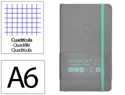 Capa do artigo Caderno com elastico antartik capa mole a6 quadricula cinza e turquesa 100 folhas 80 gr fsc