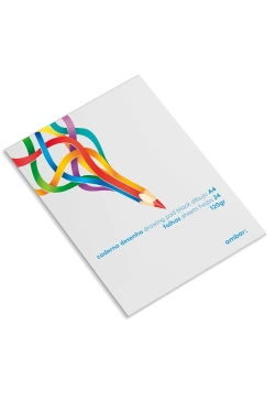 Capa do artigo Caderno Desenho Colado Ambar School A4 24 Folhas 120 Gramas
