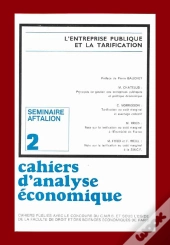 Cahiers D'Analyse Économique N.2 ; L'Entreprise Publique Et La Tarification