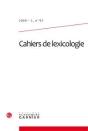 Cahiers De Lexicologie T.95 - Preview