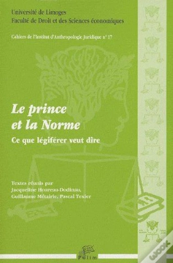 Capa do artigo Cahiers De L'Institut D'Anthropologie Juridique Tome 17 ; Le Prince Et La Norme ; Ce Que Légiférer Veut Dire