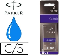 Capa do artigo Caixa com 5 cartuchos de tinta azulpara todos os modelos decanetas da parker