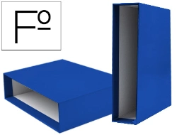 Capa do artigo Box for file folder, paper, cardboard, folio, document, spine 82mm, blue color.