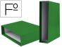 Box for file folder, paper, cardboard, folio, document, spine 82mm, green color. - Preview