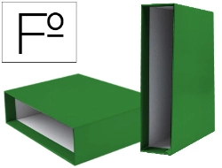 Capa do artigo Box for file folder, paper, cardboard, folio, document, spine 82mm, green color.