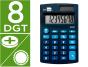 Calculadora liderpapel de bolso xf06 8 digitos solar e pilhas cor azul 98x62x8 mm - Preview