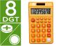Calculadora liderpapel de bolso xf10 8 digitos solar e pilhas cor laranja 115x65x8 mm - Preview