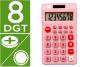 Calculadora liderpapel de bolso xf12 8 digitos solar e pilhas cor rosa 115x65x8 mm - Preview
