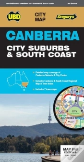 Capa do artigo Canberra City Suburbs & South Coast Map 248 8th Ed