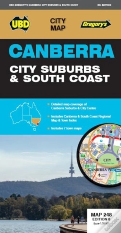 Capa do artigo Canberra City Suburbs & South Coast Map 248 8th Ed