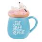 3D Mug 500ml + Lid - Snoopy: Eat Sleep Repeat - Preview