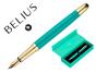 Caneta belius soiree aluminio turquesa dourado tinta azul caixa de oferta - Preview