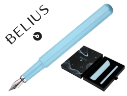 Capa do artigo Caneta e bolsa de couro belius azul tinta preta caixa de oferta