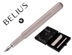 Capa do artigo Caneta e bolsa de couro belius cinza tinta preta caixa de oferta