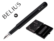 Capa do artigo Caneta e bolsa de couro belius preto tinta preta caixa de oferta