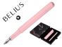 Caneta e bolsa de couro belius rosa tinta preta caixa de oferta - Preview