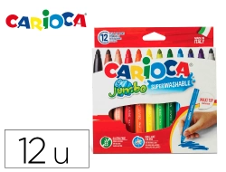 Capa do artigo Canetas de Feltro Laváveis Carioca Jumbo com 12 Cores