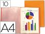 Capa catalogo liderpapel 10 bolsas polipropileno din a4 laranja - Preview