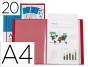 Capa catalogo liderpapel 20 bolsas din a4 vermelho translucido - Preview