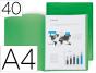 Capa catalogo liderpapel 40 bolsas polipropileno din a4 verde translucido - Preview
