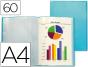 Capa catalogo liderpapel 60 bolsas polipropileno din a4 traslucida azul frosty - Preview