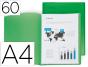 Capa catalogo liderpapel 60 bolsas polipropileno din a4 verde translucido - Preview