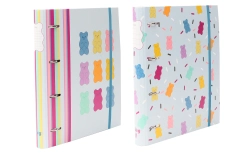 Capa do artigo Capa de 4 Argolas c/ Recarga de folhas A4 Pautadas Separadores e Autocolantes - ANCOR B'LOG SWEET CANDY