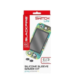 Capa do artigo Capa de Silicone Gamer Switch Lite + Grips Blackfire