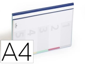 Capa do artigo Capas de suspensao durable plastico din a4 com 5 bandas de cores e indice lombada cor azul pack de 5 unidades