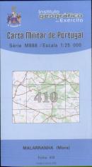 Carta Militar de Portugal (esc.1:25,000) nº 410 - MALARRANHA