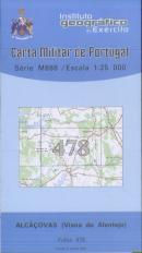 Carta Militar de Portugal (esc.1:25,000) nº 478 - ALCAÇOVAS