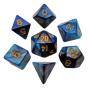 Cartas/Acessórios FanRoll Mini Dice Set Blue/Light Blue with Gold Numbers (7) - Preview