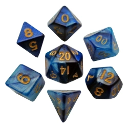 Capa do artigo Cartas/Acessórios FanRoll Mini Dice Set Blue/Light Blue with Gold Numbers (7)