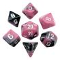 Cartas/Acessórios FanRoll Mini Dice Set Pink/Black with White Numbers (7) - Preview