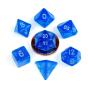 FanRoll Mini Dice Set Stardust Blue Cards/Accessories with silver numbers (7) - Preview