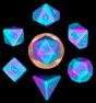 FanRoll Mini Dice Set Turquoise and Purple Marble Cards/Accessories (7) - Preview