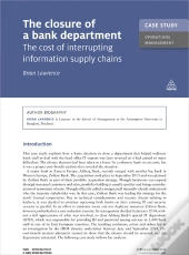 Case Study: The Closure Of A Bank Department