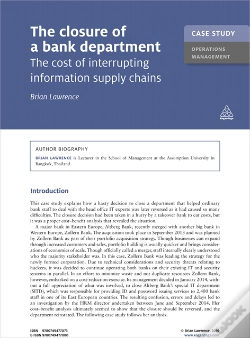 Capa do artigo Case Study: The Closure Of A Bank Department
