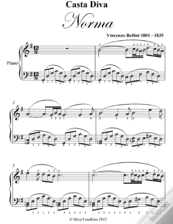 Capa do artigo Casta Diva Norma Elementary Piano Sheet Music