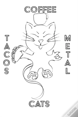 Capa do artigo Cats Coffee Tacos Metal - Blank Lined No