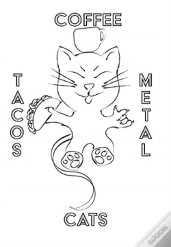 Capa do artigo Cats Coffee Tacos Metal - Blank Lined No