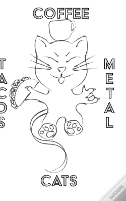 Capa do artigo Cats Coffee Tacos Metal - Blank Lined No