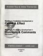 Cause & Effect/Concepts & Comments: Answer Key And Video Transcripts - Preview