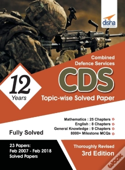 Capa do artigo Cds 12 Years Mathematics, English & General Knowledge Topic-Wise Solved Papers (2007-2018) - 3rd Edition