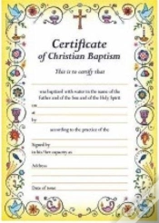 Capa do artigo Certificate Of Baptism New B201 Pk