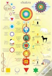 Chakras Fond Jaune - Poster Plastifie