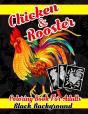 Chicken & Rooster Coloring Book For Adults Black Background - Preview